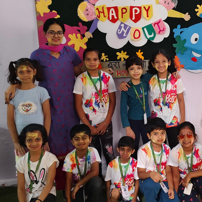 kids enjoying this beautiful color festival