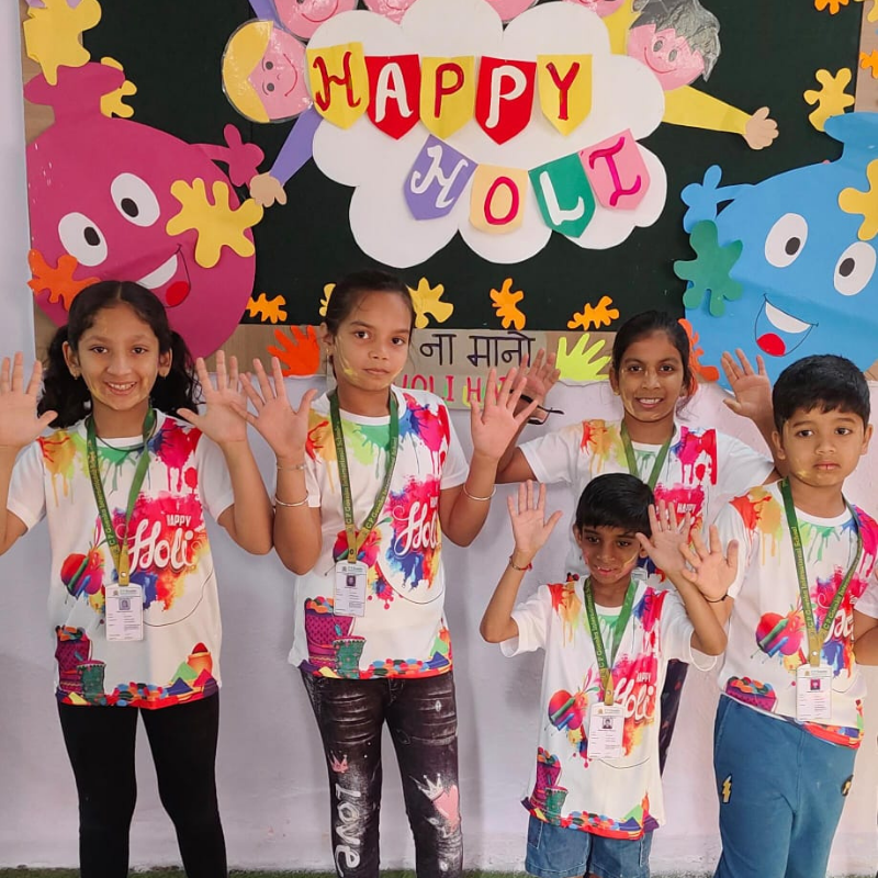 Happy holi by kids